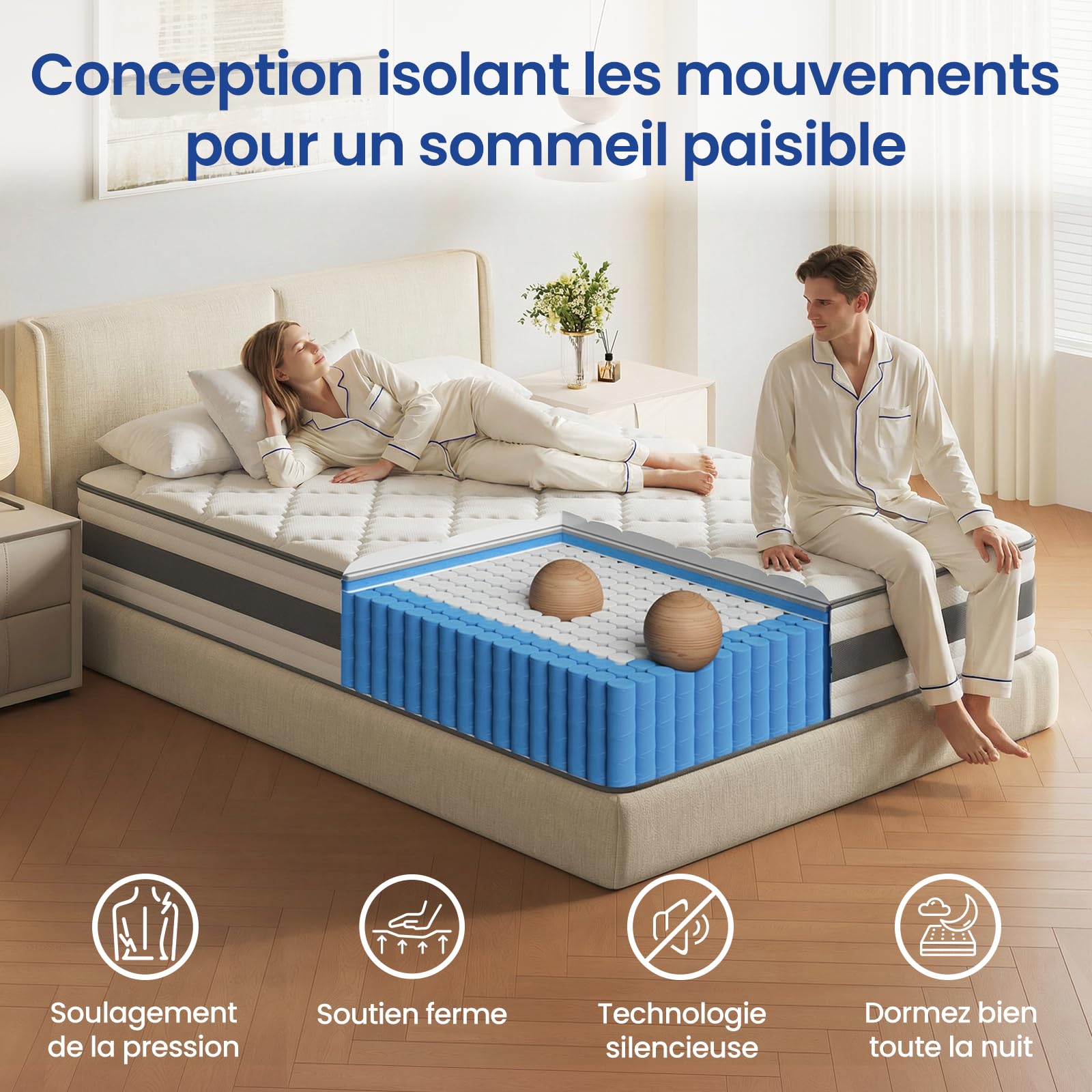 BedStory Matelas 140x190-26 cm de Haut - Confort Ferme H4 - Mousse à Mémoire de Forme Respirante avec Soutien des Bords Renforcé - Housse Amovible Lavable - Certifications CertiPUR-US® & Oeko-TEX®