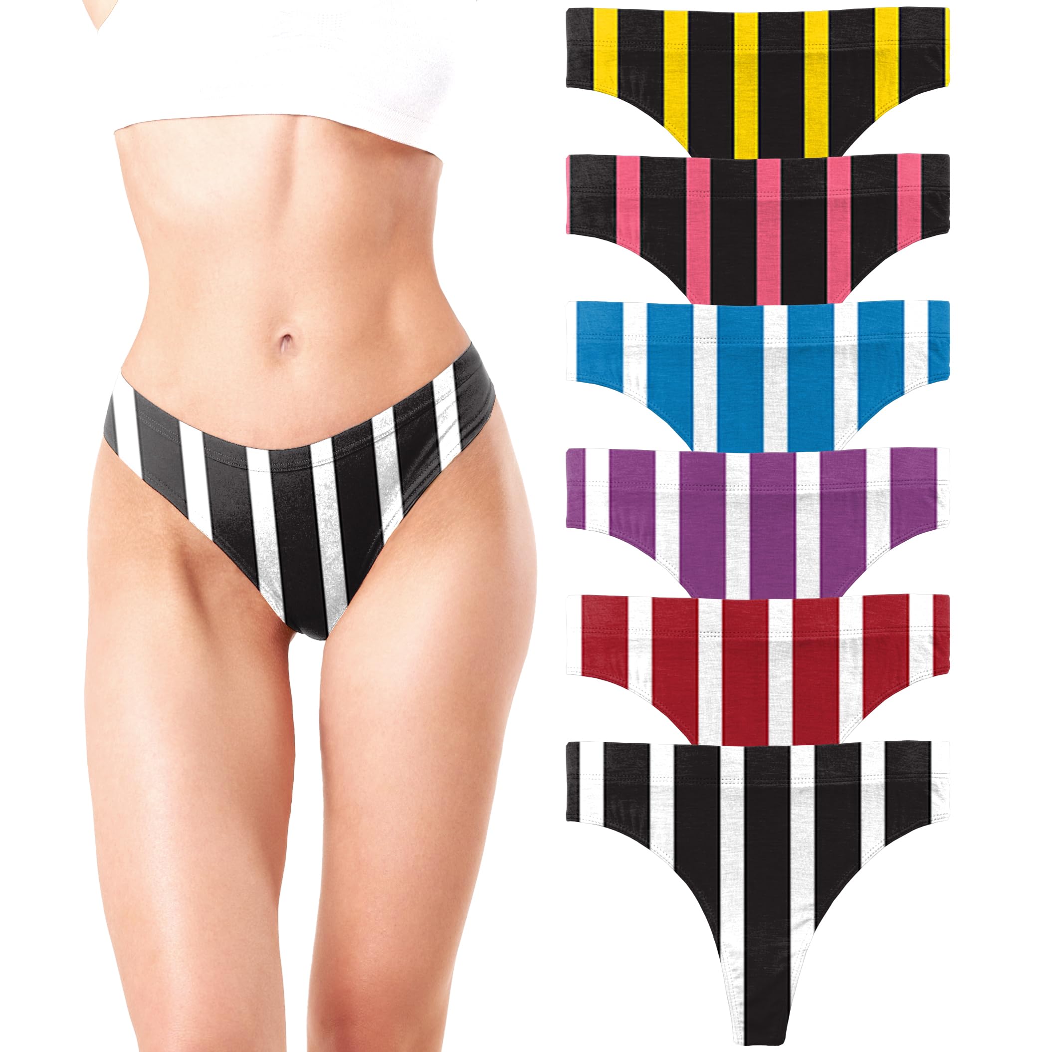 Sexy Basics Womens Sport Thong 6 12 Pack Hi Waisted Ultra Soft Seamless Any Wear Bikini Underwear