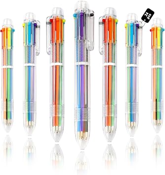 24 Pack Multicolor Pen 0.5mm 6-in-1 Ballpoint Retractable Colored Pens | Pens for School Office Supplies Birthday Party Favors for Kids Teens Teacher Student Children Gift Back to School