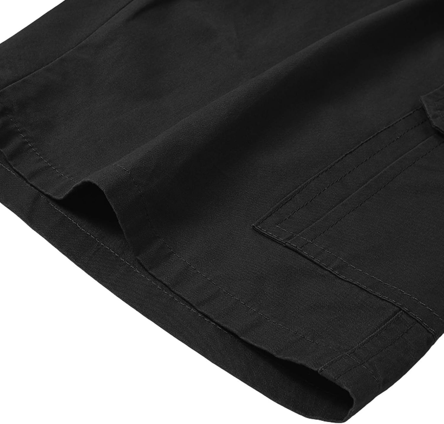 Men’s Cotton Cargo Shorts – Bermuda Shorts with Zipper Pockets, Elastic Waist Relaxed Fit Above Knee Shorts for Hiking & Work