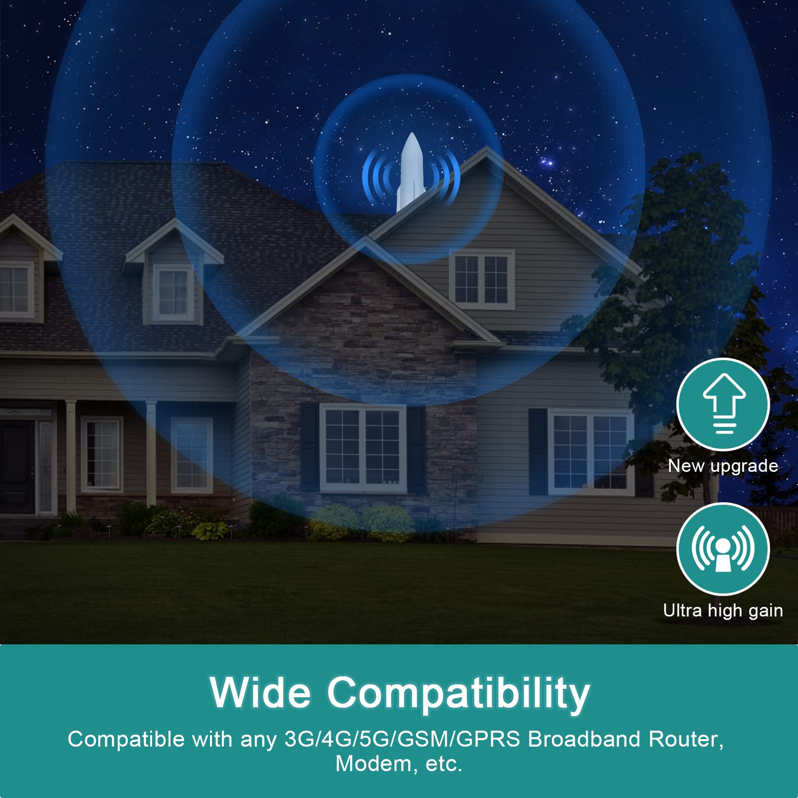 3G/4G/5G LTE Outdoor Omnidirektionales Upgrade High Gain SMA Antenne – kompatibel mit 4G/5G Router/Modem – wasserdicht für Router/mobilen Hotspot/Telefon