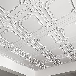 Art3d Drop Ceiling Tiles 24x24 in White (12-Pack, 48 Sq.ft), Wainscoting...