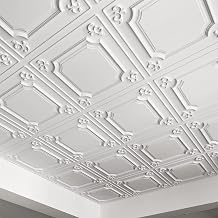 Art3d Pack of 12 Decorative Ceiling Tiles 61 x 61 cm 4.5 m  White