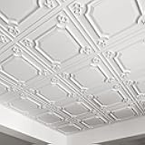 Drop Ceiling Tiles 24x24 in White (12-Pack, 48 Sq.ft), Wainscoting Panels Glue Up 2x2