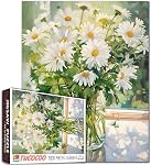 Hydrangea in Glass Vase Jigsaw Puzzle 1000 Pieces Puzzles for Adults, Blossom Flowers Jigsaw Puzzles for Challenging Family Activity Games DIY Puzzle for Home Wall Decor Gifts - 20 x 27 Inches