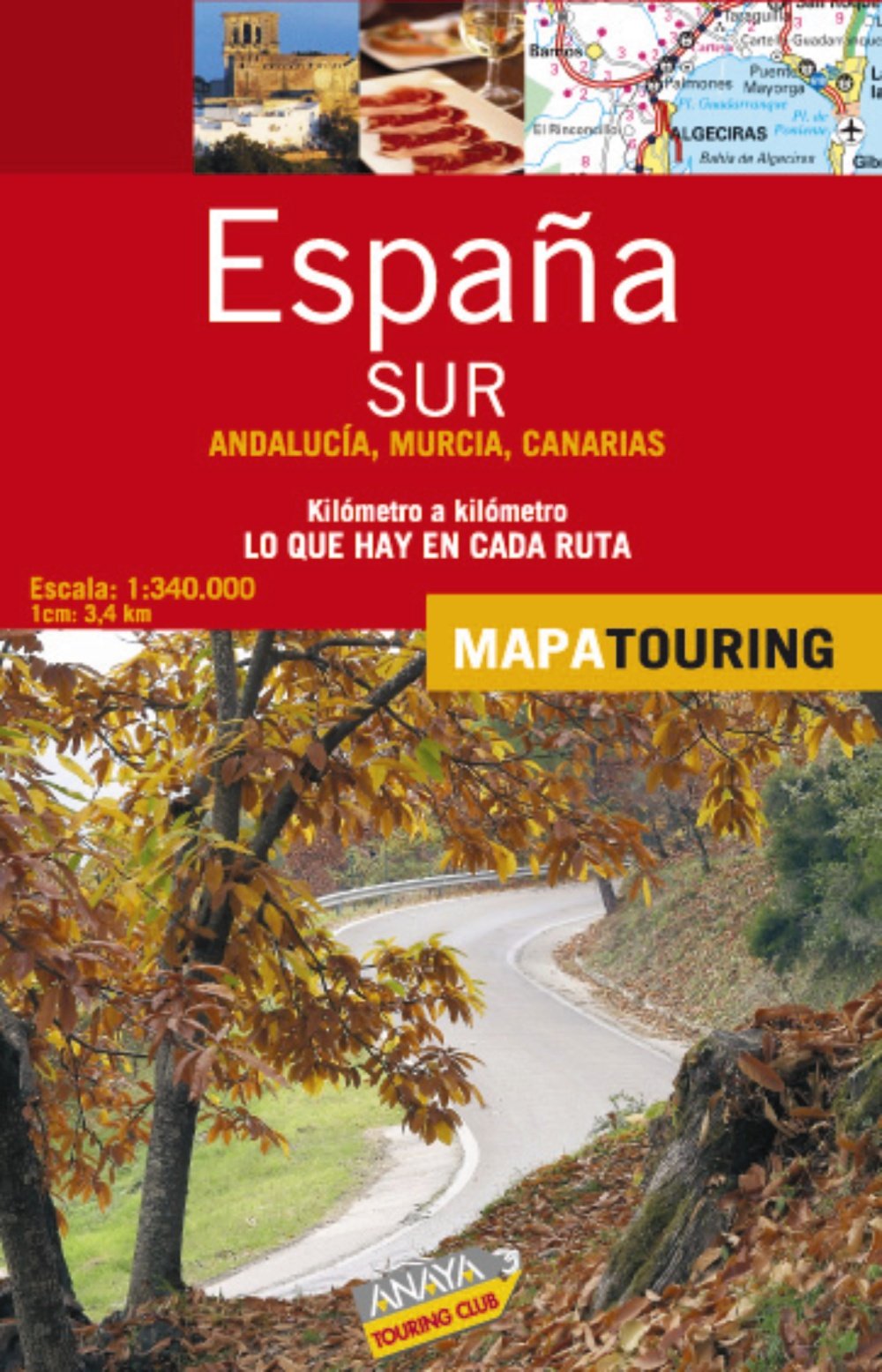 Mapa de carreteras 1:340.000 de España Sur - Andalucía y Canarias (desplegable) (Mapa Touring)