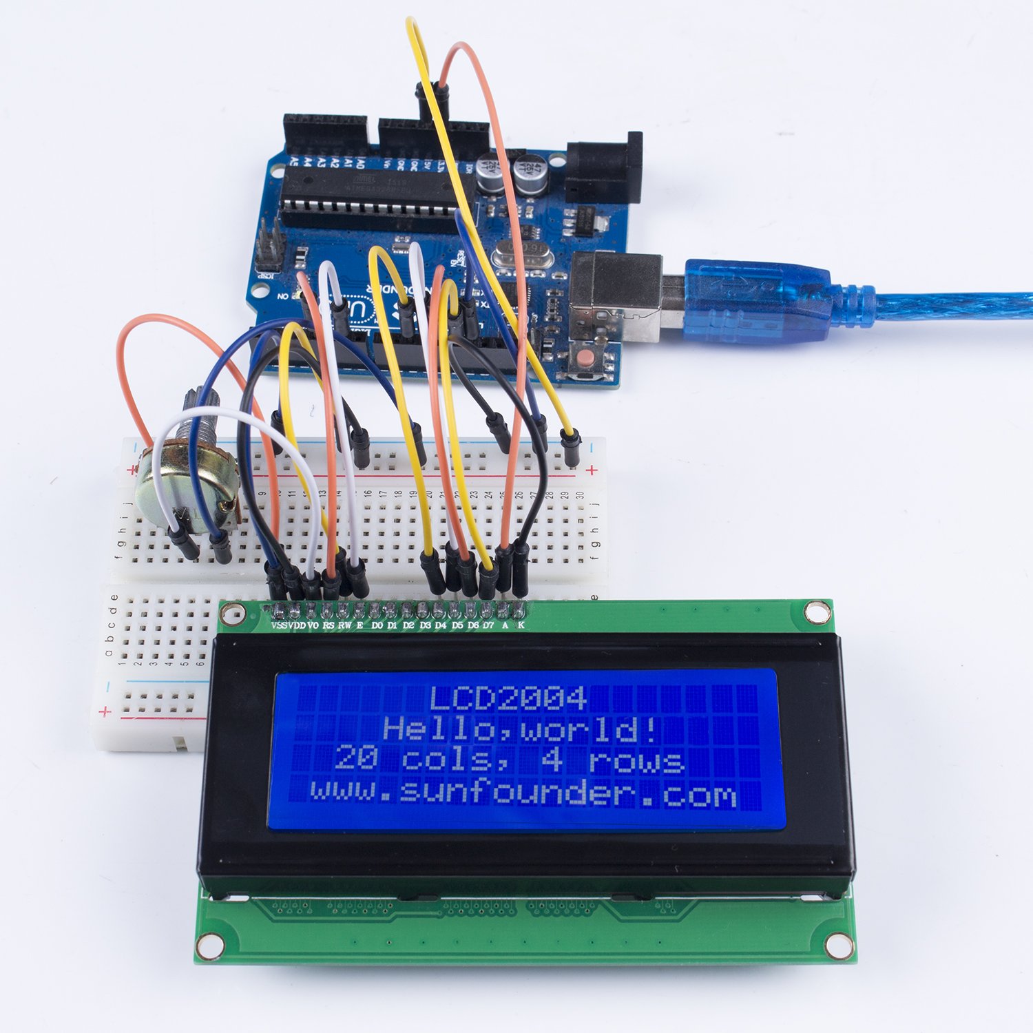 SunFounder LCD2004 Module with 3.3V Backlight Compatible with Arduino ...