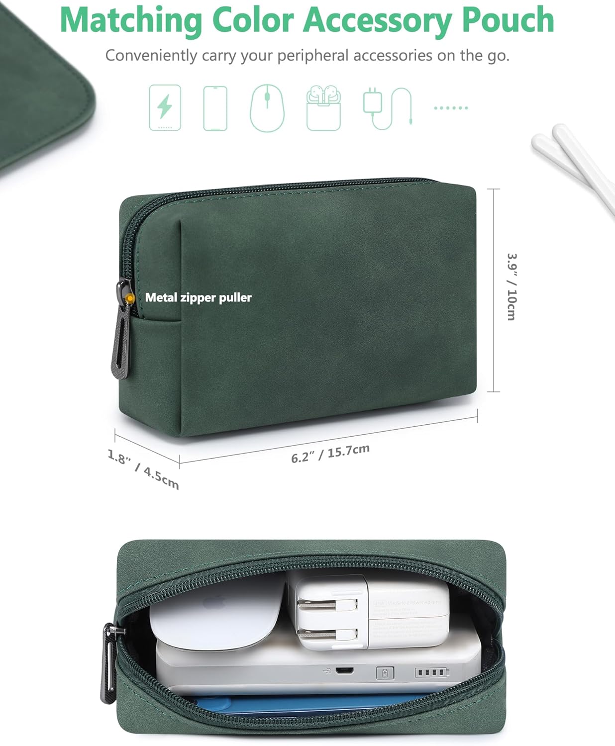 HYZUO 15-16 Inch Laptop Case Sleeve for MacBook Pro 16 M5, Midnight Green image 5