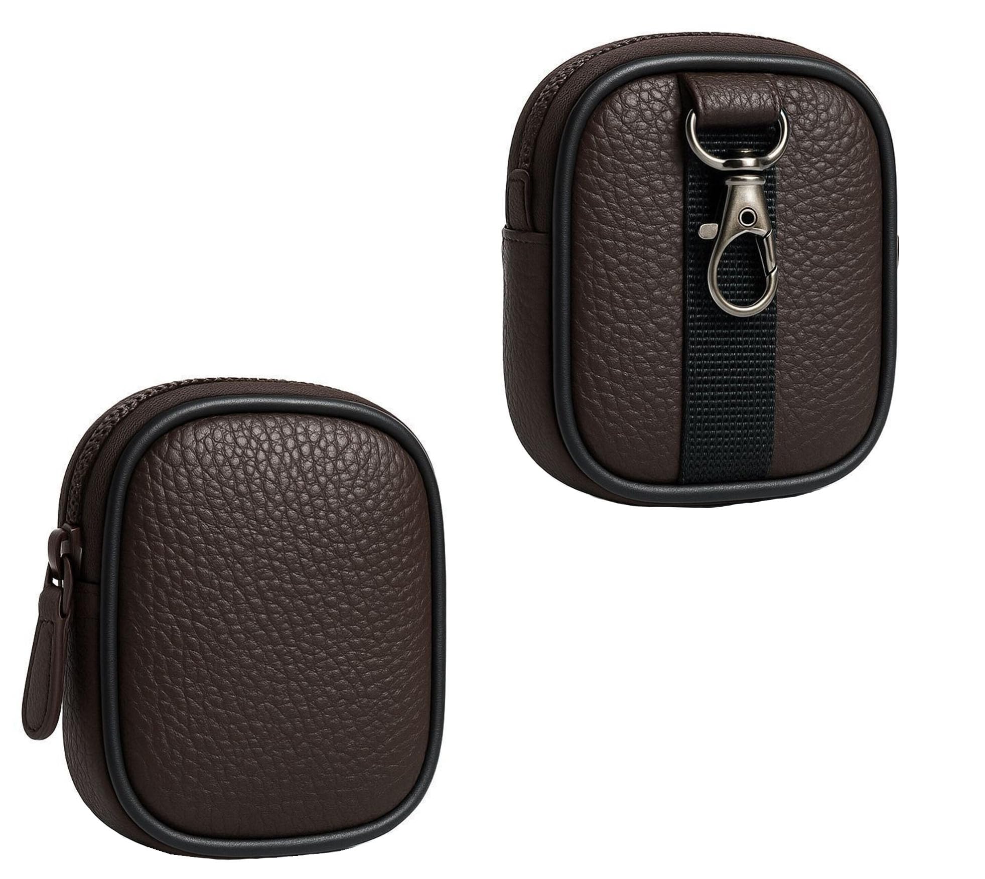 AJM PU Leather Universal Zipper Pouch with Metal Hook Storage Case Compatible with Most Boat Airdopes, Noise, Boult, OnePlus, Realme, JBL, Oppo, Vivo & Other TWS Earbuds (Brown)-image-28