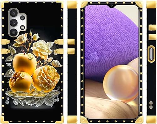 Miniatura 4 de CARLOCA Funda para Samsung Galaxy A32 5G, rosa dorada y fruta de la paz mejora tu estilo con la funda dorada de lujo a prueba de golpes compatible