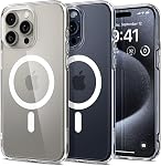 Spigen Case for iPhone 15 Pro Case, Ultra Hybrid MagFit [Anti-Yellowing] Designed for Apple iPhone 15 Pro - Crystal Clear