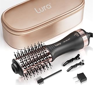 Automatic Dual Voltage Hair Dryer Brush with European Plug,Mini Travel Blow Dryer Brush for Women,Portable Light Weight One Step Hair Dryer and Styler for Kids