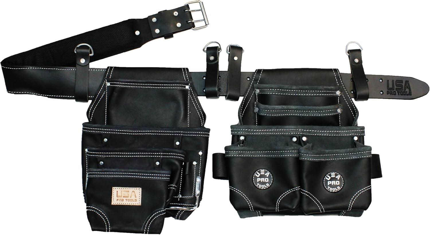 Heavy Duty Leather Tool Belt Set for Carpenters, Framers & Roofers – Construction Tool Pouch with Adjustable Belt | Professional Grade Work Belt (Available in Black, Brown, and Cherry) (LIGHT BROWN)