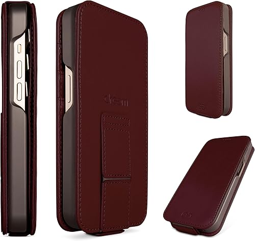 Miniatura 10 de Dreem Fibonacci Flip 14 Pro Max - Funda tipo cartera para iPhone, piel vegana, desmontable, con protección RFID y compatible con MagSafe, funda de