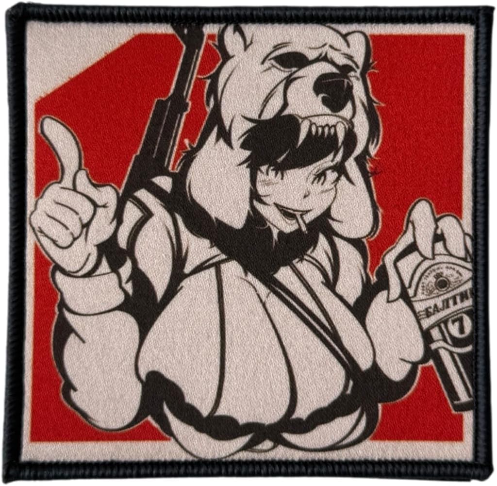 Anime Tactical Printed Patch 8x8cm, Hook and Loop Decorative Badge for Vest