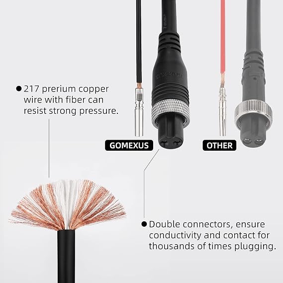 GOMEXUS Power Cord for Daiwa Tanacom 1000 Seaborg 300J Shimano ForceMaster 2000 Electric Reels Power Cable 270cm 8.86 Feet
