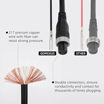 GOMEXUS Power Cord for Daiwa Tanacom 1000 Seaborg 300J Shimano ForceMaster 2000 Electric Reels Power Cable 270cm 8.86 Feet