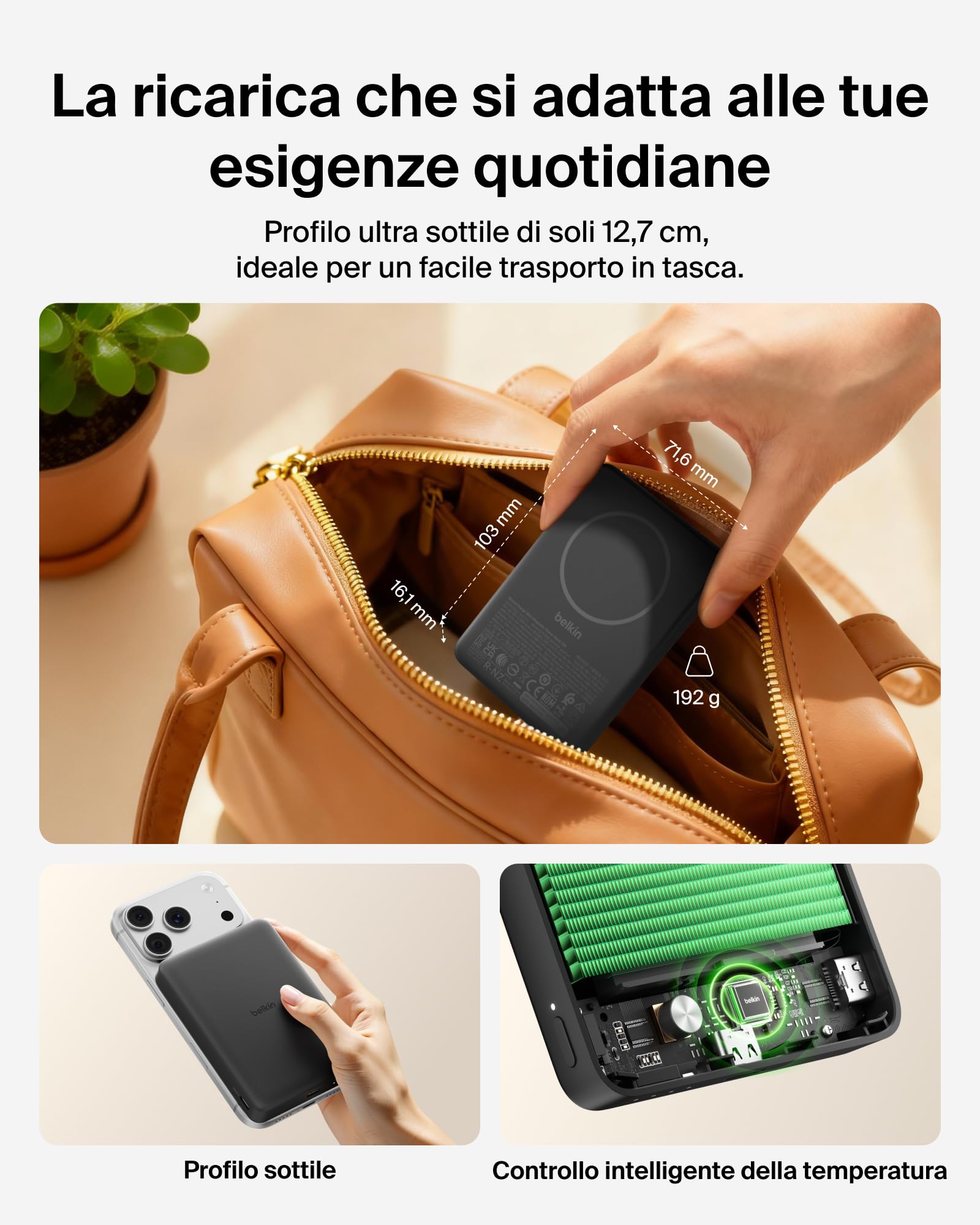 Belkin BoostCharge Power Bank Magnetico 10000mAh, Porte USB-C - Nero | Caricatore Portatile 10000mAh Wireless, Anello Magnetico, 2 USB-C, Pre-Caricato, Leggero, Cavo Incluso, Sicuro per l'Aereo