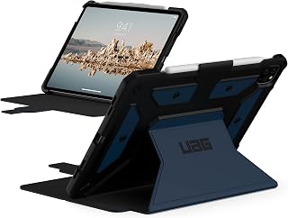 URBAN ARMOR GEAR UAG Designed for iPad Air 10.9 inch Case iPad 5th Generation 2022 Case Blue Mallard Rugged Smooth Exterior Multi-Angle Viewing Folio w/Pencil Holder Metropolis SE Protective Cover