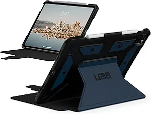 URBAN ARMOR GEAR UAG Designed for iPad Air 10.9 inch Case iPad 5th Generation 2022 Case Blue Mallard Rugged Smooth Exterior Multi-Angle Viewing Folio w/Pencil Holder Metropolis SE Protective Cover