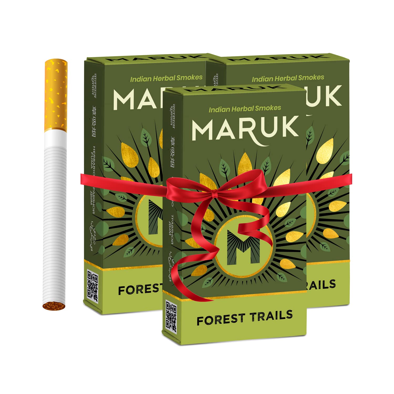Maruk Forest Trails - Premium Herbal Smokes | No Nicotine, No Tobacco, No Additives | Patented | Made with Pure 100% Ayurvedic Herbs | Quit Smoking Cigarette Alternative (3 Packs, 30 Sticks)