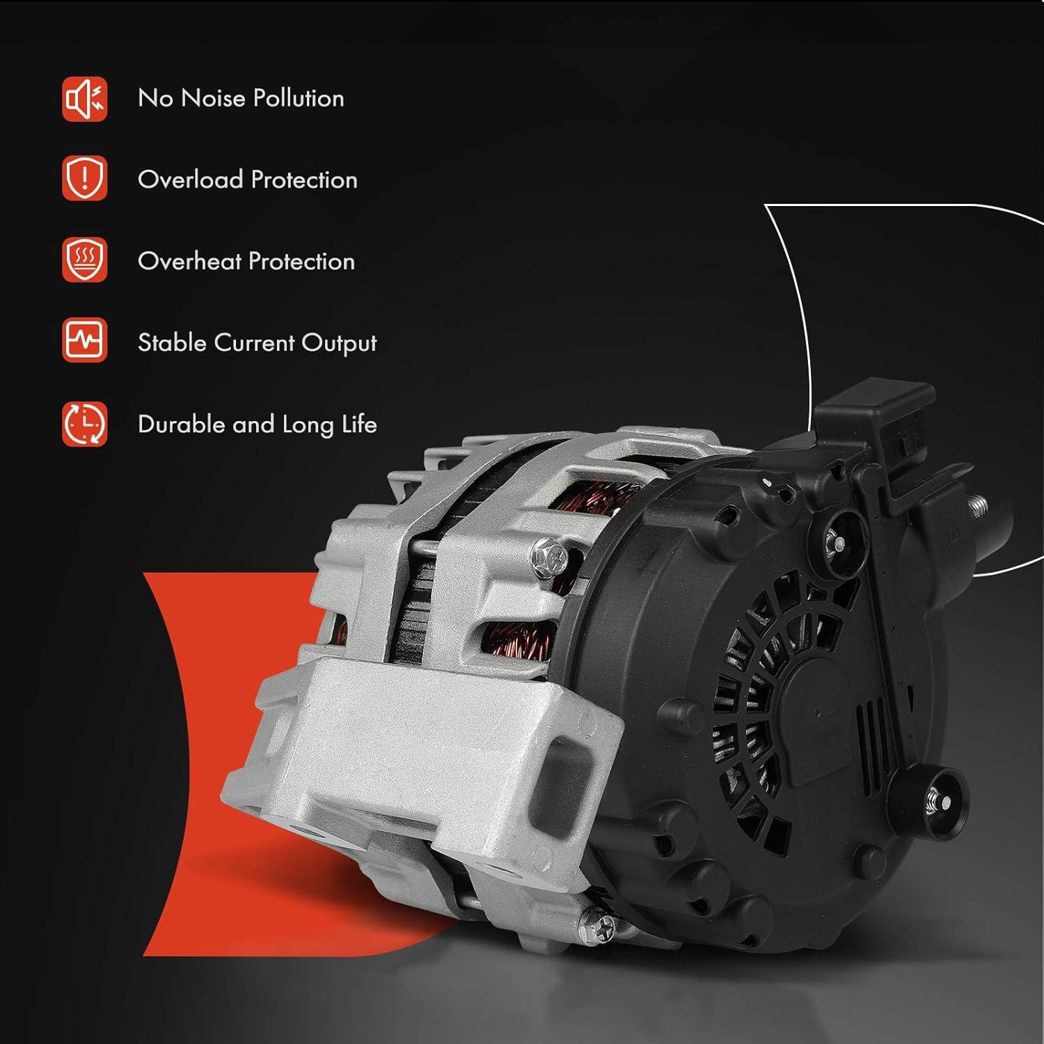 A-Premium Alternator Compatible with Ford Focus 2012 2.0L, 12V 150A 6-Groove Decoupler Pulley Clockwise, Replace# 1703864, BV6N10300DB