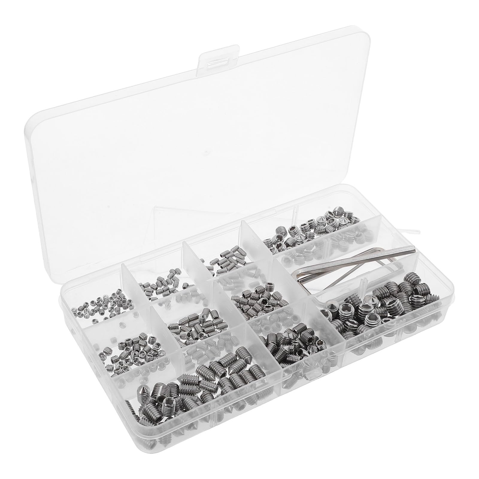 Kit Surtido de 400 Tornillos Autorroscantes de Metal en Acero Inoxidable Plata con Amplia Selección de Tamaños para Montaje de Muebles y Reparaciones Hogar