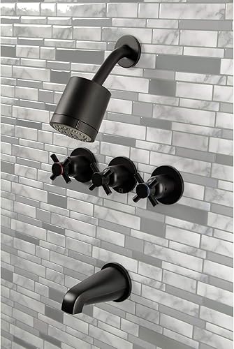 Miniatura 8 de Kingston Brass KBX8130DX Concord - Grifo para bañera y ducha, color negro mate, 7.13 x 10.56 x 5.13 pulgadas