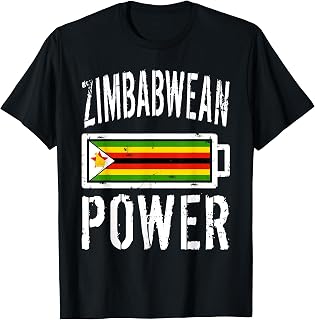 Zimbabwe Flag T-Shirt | Zimbabwean Power Battery Proud Tee T-Shirt
