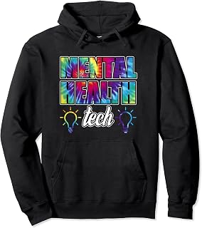Mental Health Tech Green Ribbon Awareness Therapist Graphic Pullover Hoodie