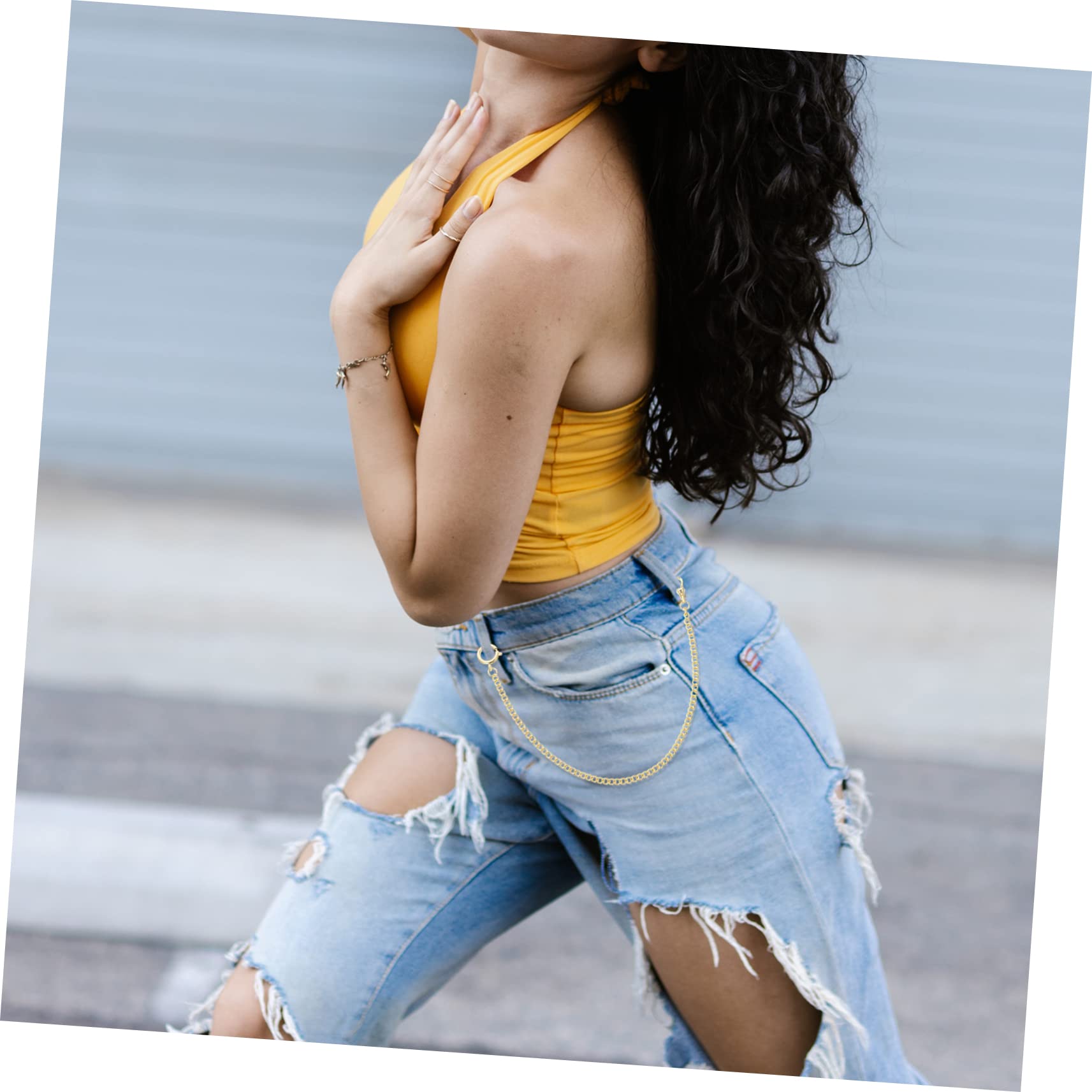 PartyKindom Elegant Metal Necklace Chain Wallet Buckle Watch Chain for Men Women Fashion Jeans