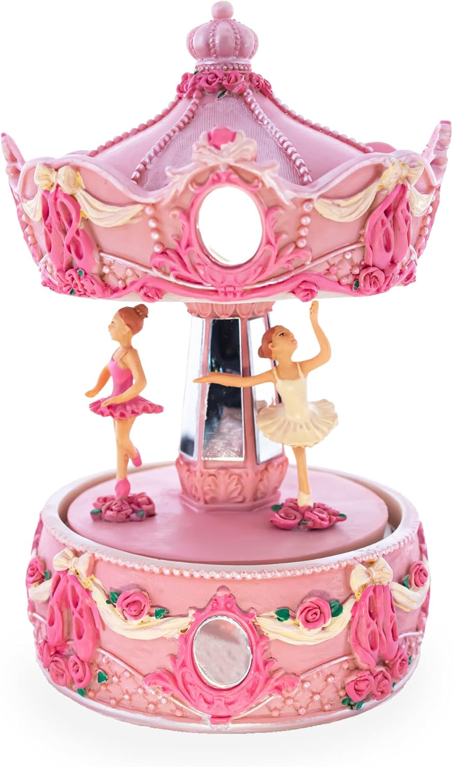 BestPysanky Pink Ballerina Carousel Rotating Musical Figurine