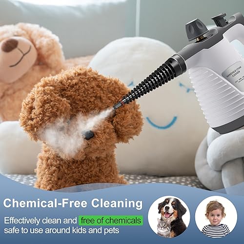 Miniatura 6 de Spurgehom Limpiador de vapor de mano, vaporizador portátil con trapeador, gran capacidad de 15.2 fl oz, juego de accesorios de 16 piezas para piso,