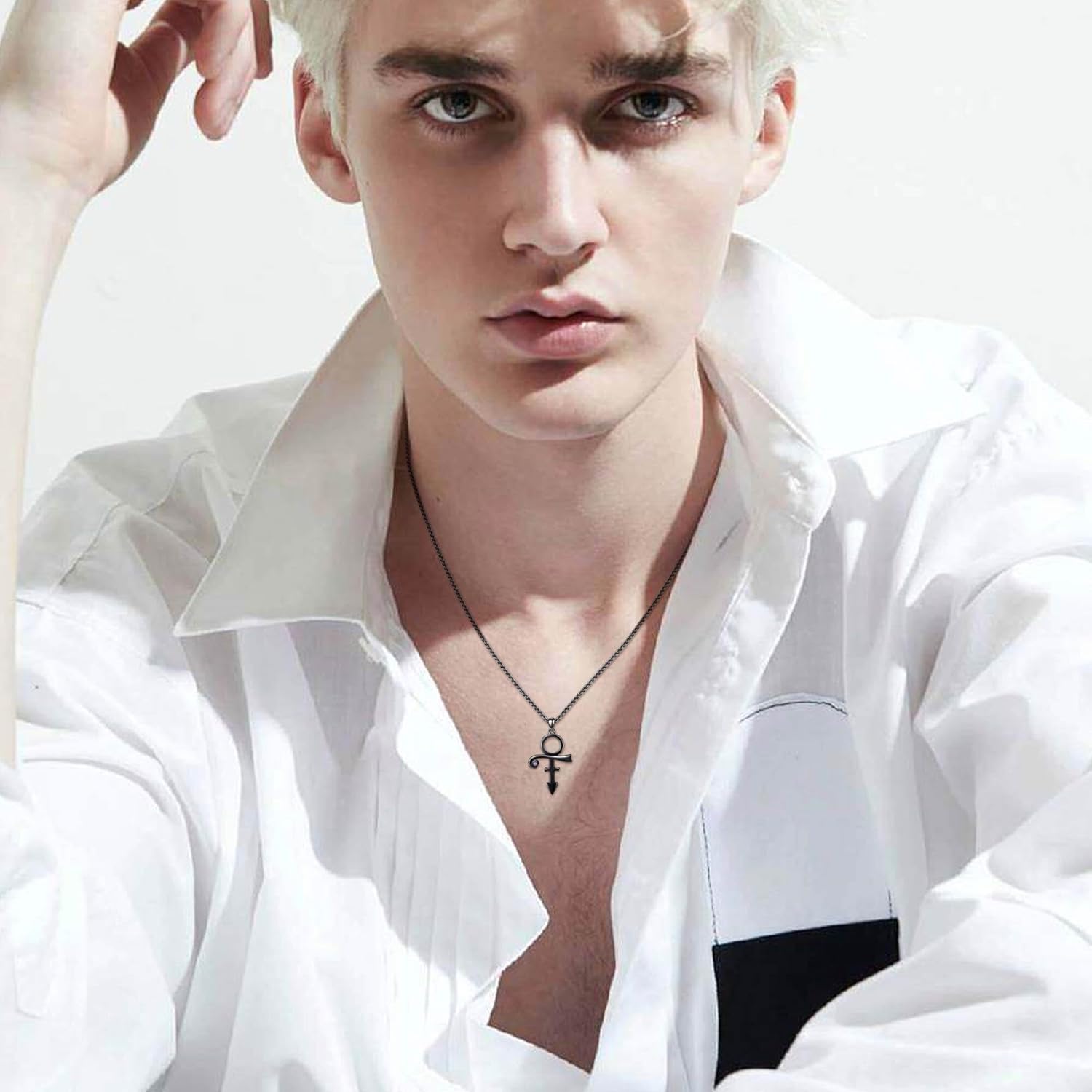 Prince Symbol Necklace Sterling Silver Prince Necklace for Men Prince Symbol Jewelry Gift for Prince Fans - Image 2