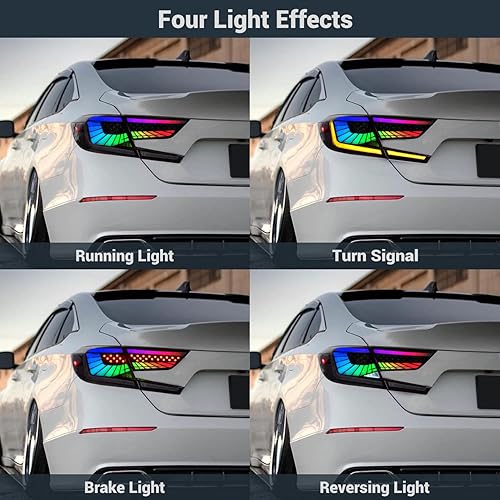 Miniatura 3 de UQZ Luces traseras RGB para Honda Accord 2018-2022, montaje de luces traseras LED compatibles con Honda Accord de 10 generación, accesorio de