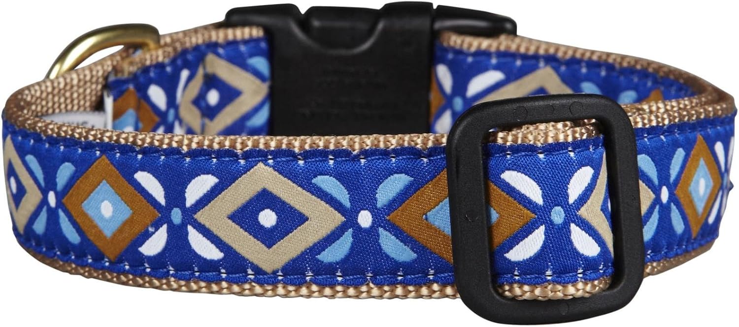 Up Country Aztec Blue Dog Collar - X-Small