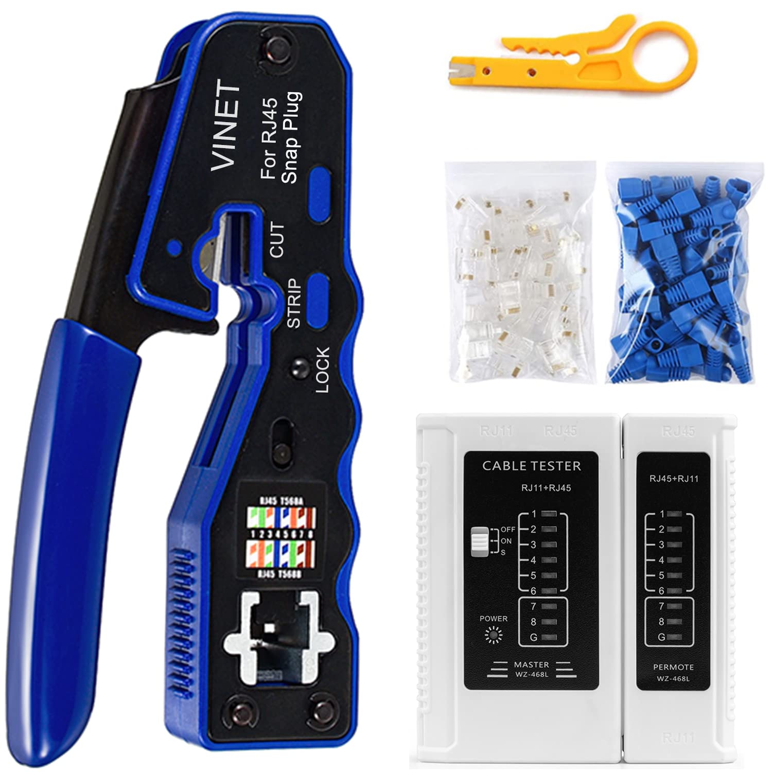Buy RJ45 Crimp Tool Pass Through Crimping Tool Kit for