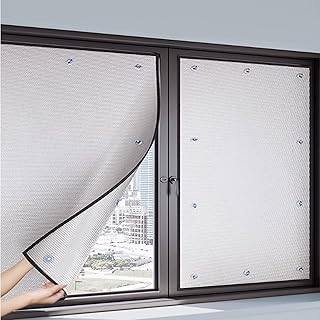 7mm Light Blocking Glass Films,Sun Room Heat Reflective Window Film,Double Face Aluminium Foil Insulation Film,Anti UV Window Tint Film,Customizable,Night/Daytime Privacy (24x59in)