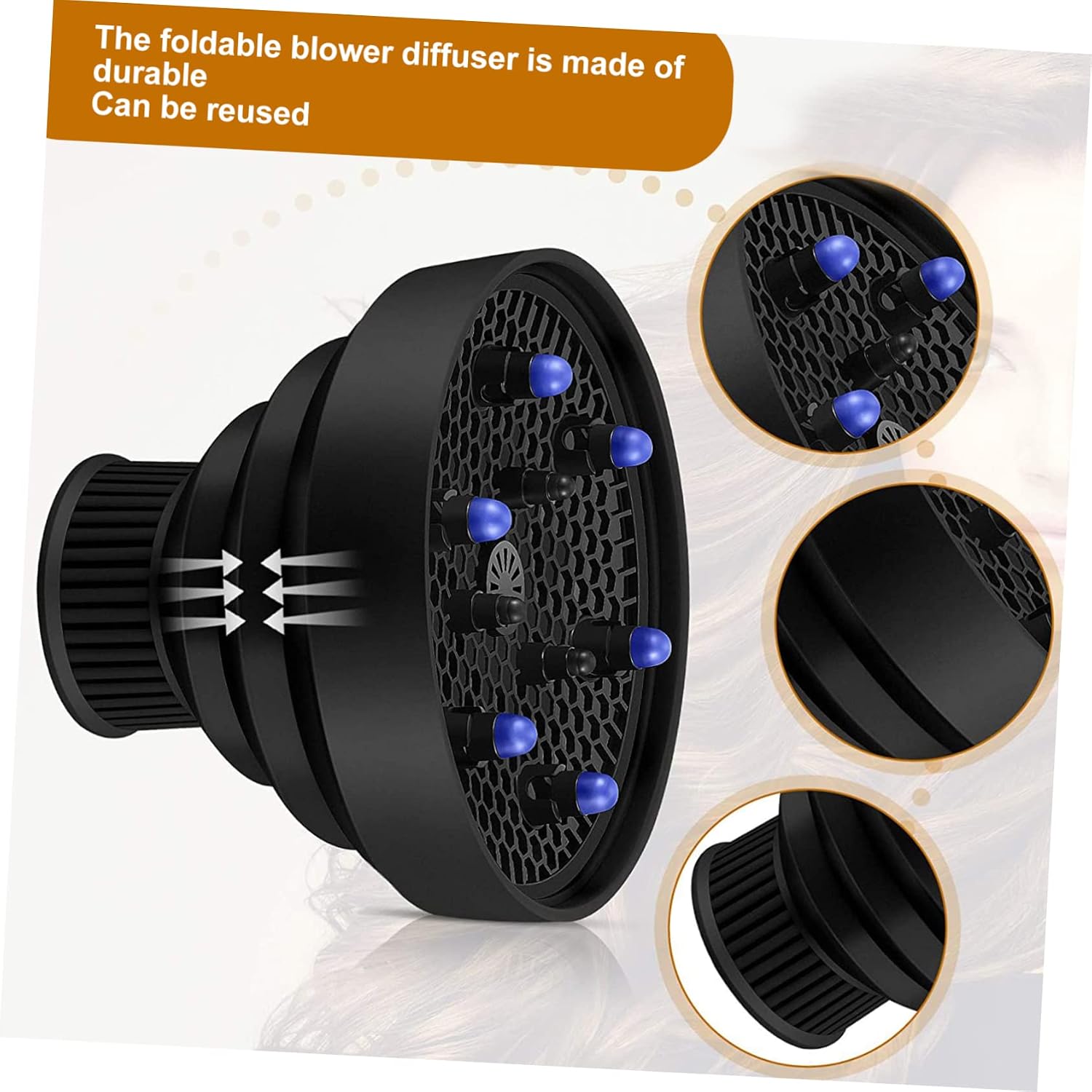 Practical Hair Diffuser Nozzle Silicon Folding Hood for Hair Dryer Accessory