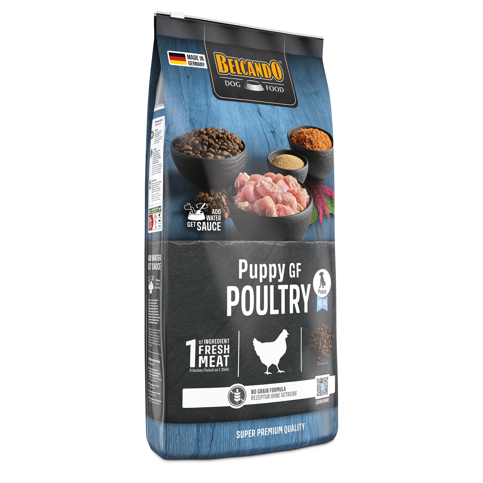 Belcando Puppy GF Poultry [12,5 kg] Alimento para Cachorros sin Cereales | Alimento seco sin Cereales para Perros | Alimento Completo para Cachorros de hasta 4 Meses de Edad