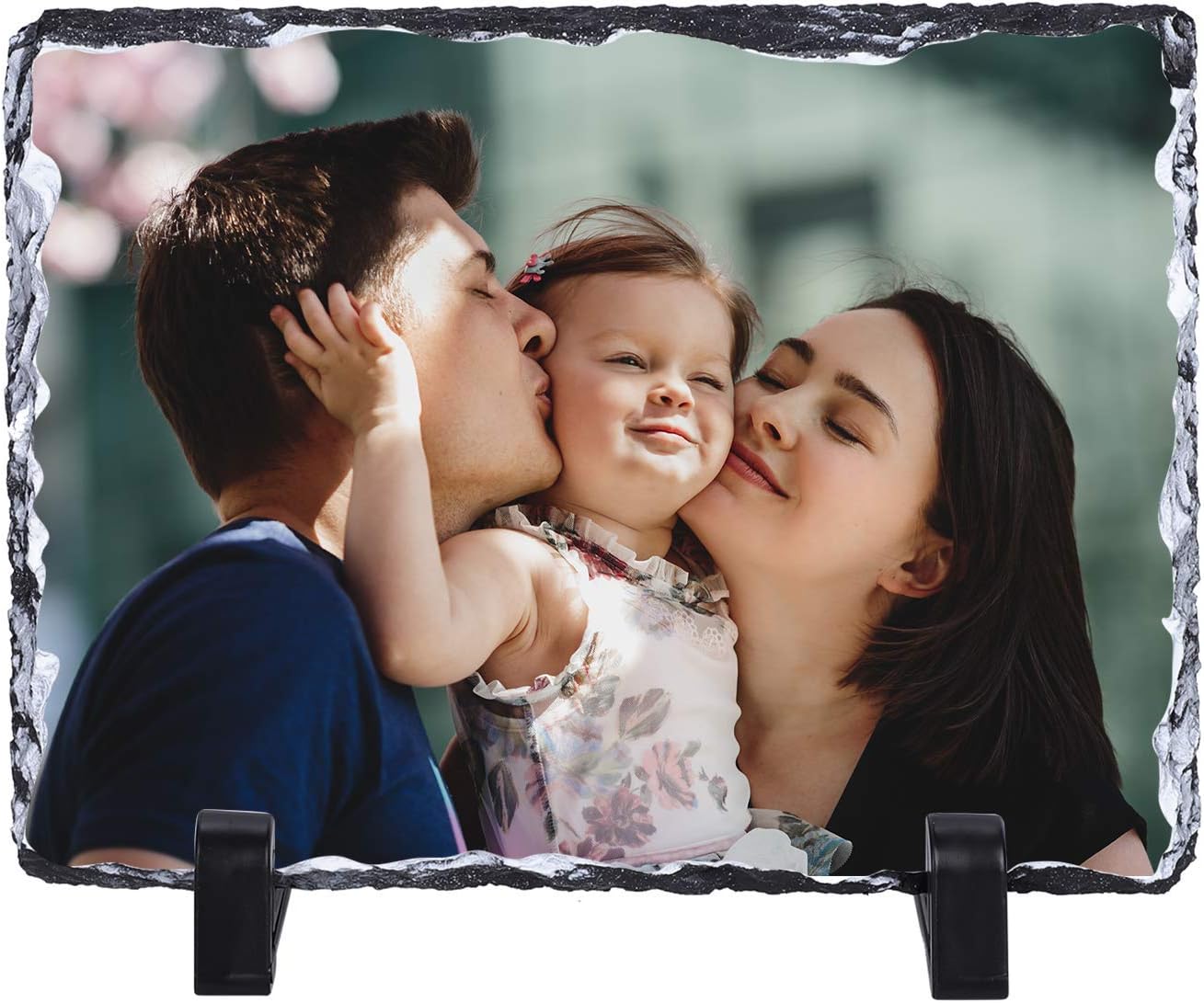 Personalized Rock Slate Picture Frames Photo Plaque Home Office Desktop Memorial Stone Flagstone Custom Anniversary Christmas Birthday Baby Birth Keepsake Gift for Her Him Women Men Mother Dad