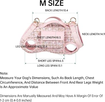 Dog Lift Harness Dog Carrier- with Soft Cushion Belt Design for Dogs/Lightweight Breathable Multi Functional, Can be Used as a Handbag (Pink, M)