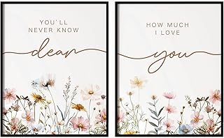Set of 2 Prints, Above Crib Decor, Boho Nursery Wall Art, Wildflower Nursery Decor, Botanical Print, Floral Nursery Art, Baby Girl Nursery Decor, each 11x14inch (Flowers - unframed)