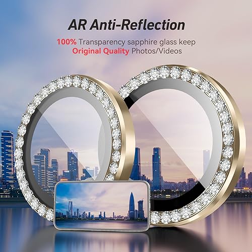 Miniatura 125 de Paquete de 3 x 2 protectores de lente de cámara Jeluse para iPhone 14 Pro Max para iPhone 14 Pro, cubierta protectora de pantalla de vidrio templado