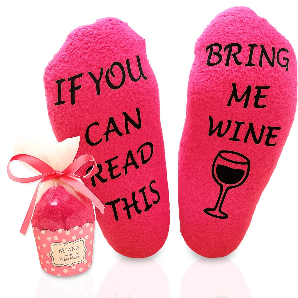 Birthday Gifts for Women “If You Can Read This Bring Me Socks ” Gifts for Her Funny Cupcake Socks - Warm Fluffy Women Mum Friendship Christmas Stocking Filler