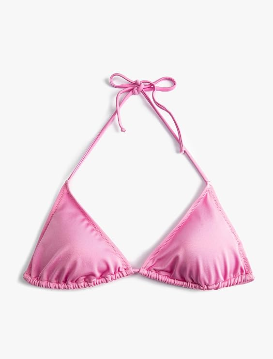 Üçgen Bikini Üstü Boyundan Bağlamalı Kaplı