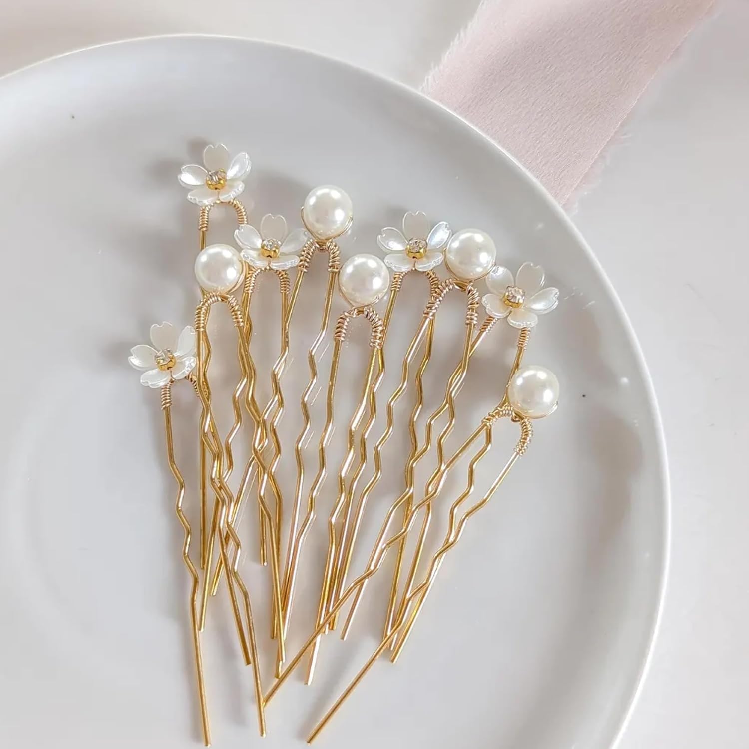 MILAPARK CRAFTS 12 Pcs Gold Pearl Flower Hair Pins for Women & Brides | Stylish Bridal Hair Accessories for Wedding, Reception, Mehndi & Festive Hairstyles | Elegant Hair Clips for Girls & Ladies MILAPARK CRAFTS 12 Pcs Gold Pearl Flower Hair Pins for Women & Brides | Stylish Bridal Hair Accessories for Wedding, Reception, Mehndi & Festive Hairstyles | Elegant Hair Clips for Girls & Ladies