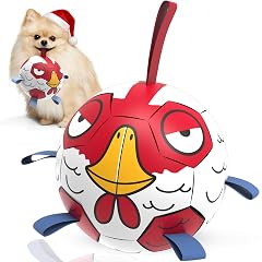 QDAN Dog Balls Toys Dog Soccer Ball Toy Soccer Balls with with Straps Dog Toys Pet Puppy Birthday
