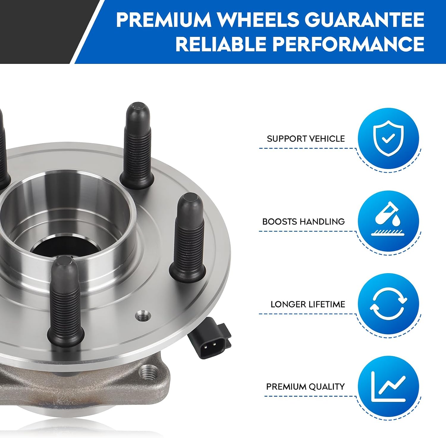 ILONPA 512440 Rear Wheel Bearing & Hub Assembly for 2010-2017 Chevy Chevrolet Equinox/GMC Terrain, 5 Lug w/ABS Hubs Assemblies 2011 2012 2013 2014 2015 2016
