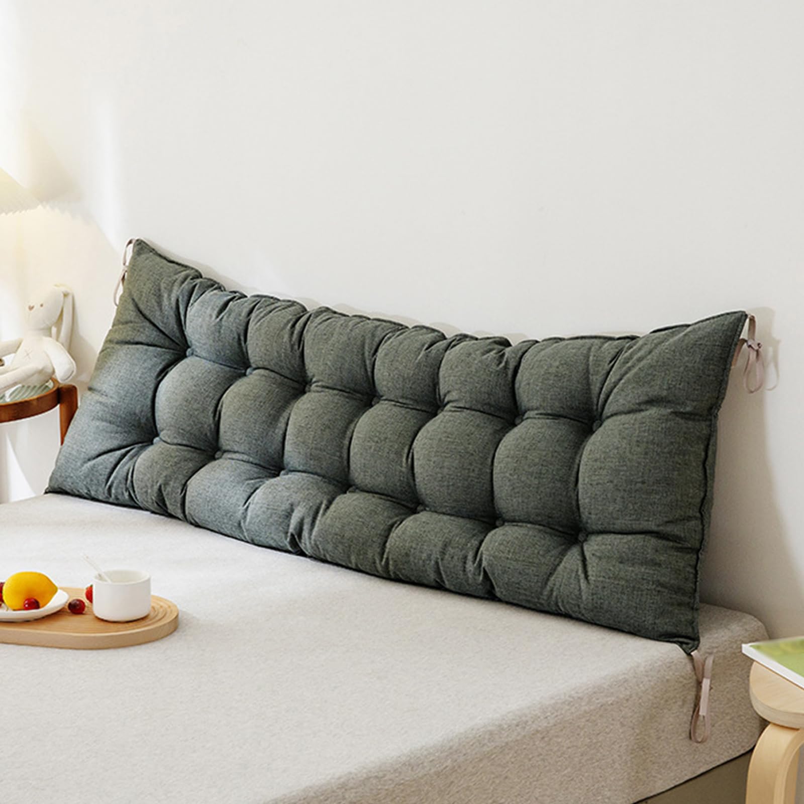XZLZMYP Headboard Positioning Pillow with Fixing Strap Large Backrest Bolster Positioning Back Support Cushion Waist Lumbar Pad Soft Reading Pillow for Bed Home Bedroom Office,B,150x10x50cm